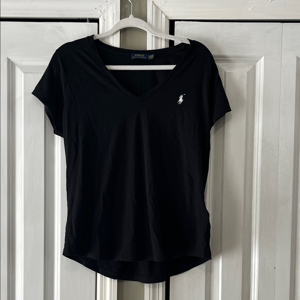 Polo by Ralph Lauren Black Short Sleeve V-Neck Tee